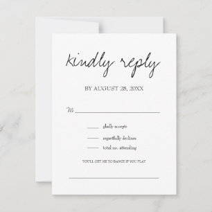 Cartão RSVP Brittany Simple Modern Calliographic Pedido de Mú