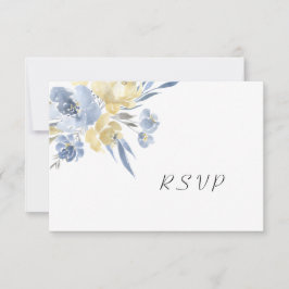 Cartão RSVP Buffet de Casamento Floral de Dusty Blue