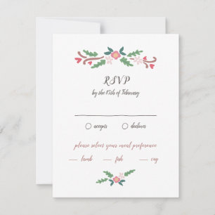 Cartão RSVP Bunch Floral Romântico Russo