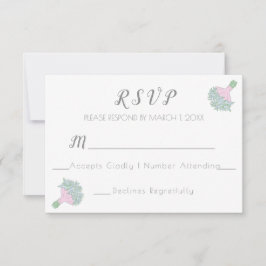 Cartão RSVP Buquê de Casamento do Estilo Estilo de Esqueciment