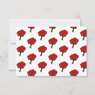 Cartão RSVP Buquê dos Cravos Vermelhos - Arte Romântica Elegan