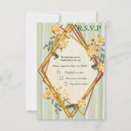 Cartão RSVP Buquês de Rosas multicolores em texturas de seda