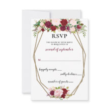Burgundy Blush Dourado Floral Monograma Casamento 