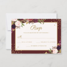 Burgundy Gold floral Brilho