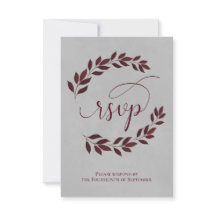 Burgundy Laurel Sai do Casamento Elegante de Cinza