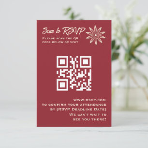 Cartão RSVP Burgundy Moderno Minimalista Flor de Estrela Geomé