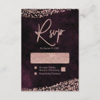 Burgundy Wine & Rosa Dourado Confetti WedRSVP