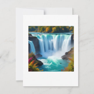 Cartão RSVP Cachoeira Turquesa Majestosa | Parede de Natureza
