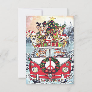 Cartão RSVP Cachorro de Natal Engraçado, Corgi Engraçado