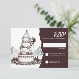 Cartão RSVP Cake Climbers Wedding