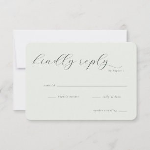 Cartão RSVP Caligrafia Bege Elegante