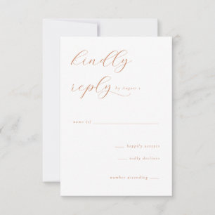 Cartão RSVP Caligrafia Cremosa Elegante