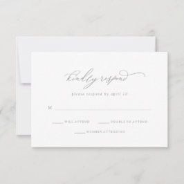 Cartão RSVP Caligrafia e minimalista | Casamento de Cinzas