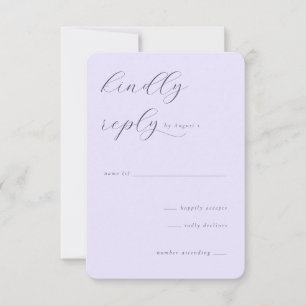 Cartão RSVP Caligrafia Elegante de Lavanda