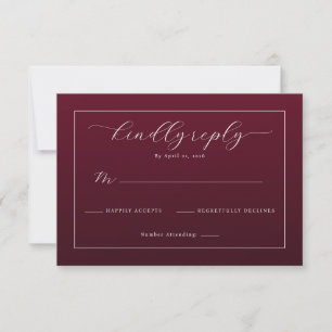 Cartão RSVP Caligrafia Marrom Elegante