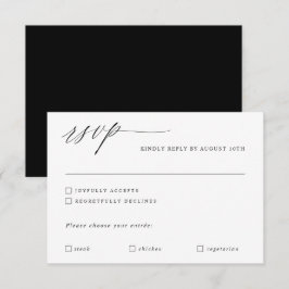 Cartão RSVP Caligrafia Moderna Casamento Romântico Elegante