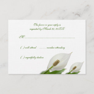 Cartão RSVP Calla Lily Flores White Cards