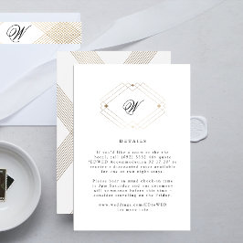 Cartão RSVP Calligraphy Typography Monogram Gold Deco Wedding