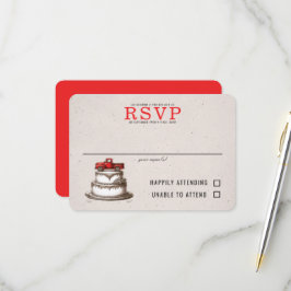 Cartão RSVP Caminhão Vintage Vermelho