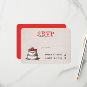 Cartão RSVP Caminhão Vintage Vermelho
