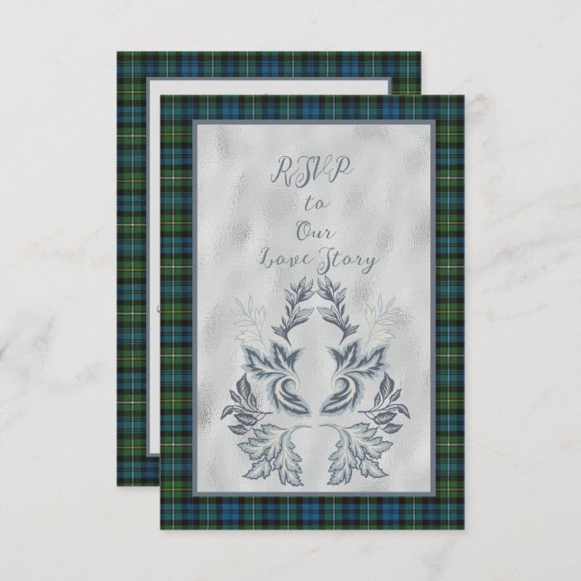 Cartão RSVP Campbell Argyll Scottish Tartan (Frente/Verso)
