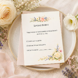Cartão RSVP Campo de Flores Silvestres de Luxo & Florais Paste