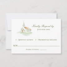 Capela de casamento em aquarela elegante
