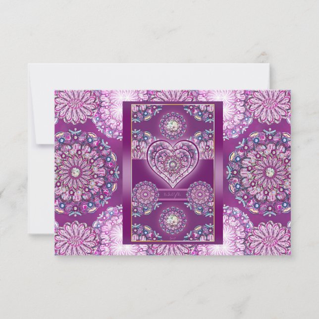 Cartão RSVP Cardinal Red Rosace (Frente)