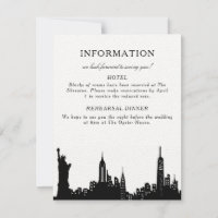 carta de informação preto e branco de NYC