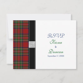 Cartão RSVP Cartão-Resposta de Casamento Royal Stuart Tartan C