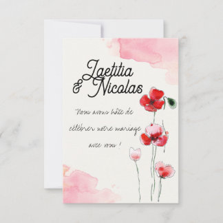 Cartão RSVP Carton Réponse "Coquelicots"