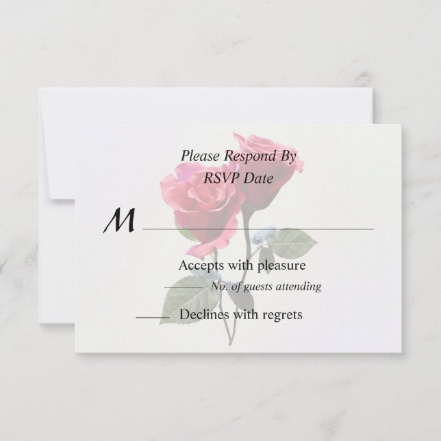 Cartão RSVP Casal de Rosas (Frente)