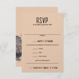 Cartão RSVP Casal Grand Canyon - Opções de Comida e Solicitaçã