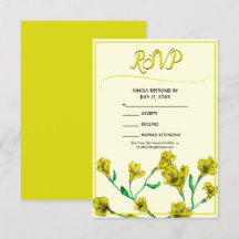 Casamento Amarelo de Aquarela Floral