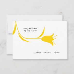 CARTÃO RSVP CASAMENTO AMARELO MOD TULIP