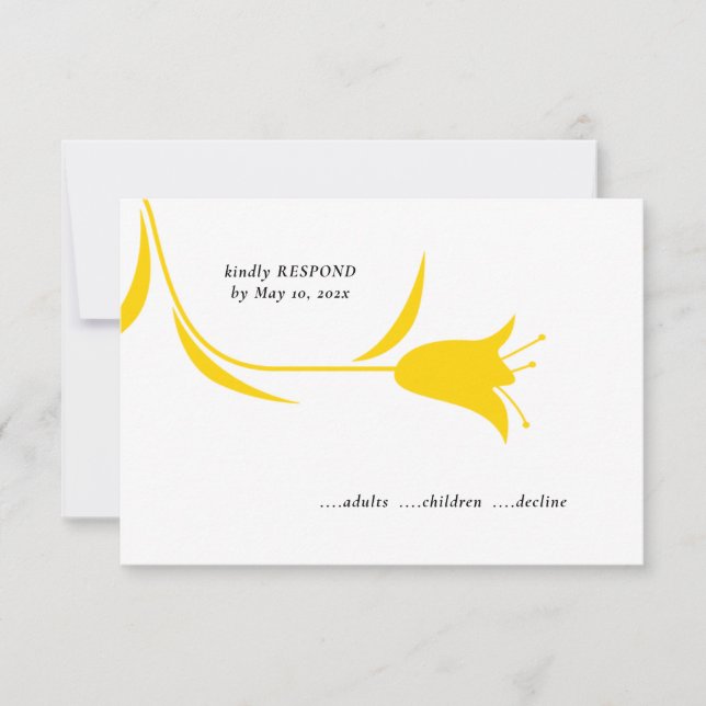 CARTÃO RSVP CASAMENTO AMARELO MOD TULIP (Frente)
