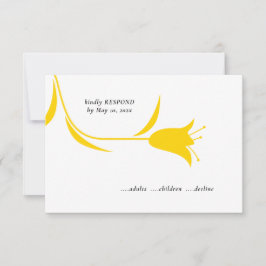 CARTÃO RSVP CASAMENTO AMARELO MOD TULIP