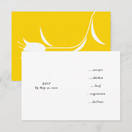CARTÃO RSVP CASAMENTO AMARELO MOD TULIP