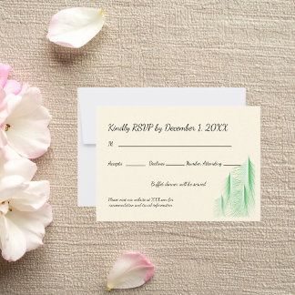 Cartão RSVP Casamento Amor é Sempre Verde