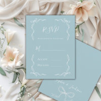 Casamento Antigo Desenhado à Mão em Azul Água Fran