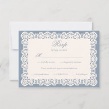Casamento Antigo Marfim com Renda Azul Poeirento