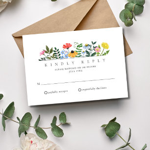 Cartão RSVP Casamento ao ar livre de Primavera de Flor Selvage