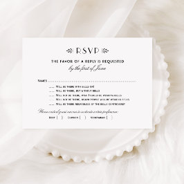 Cartão RSVP Casamento Art Deco Vintage Engraçado Com Sininhos