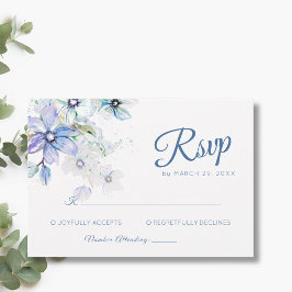 Cartão RSVP Casamento Arte Floral Botânica Romântica Pastel de