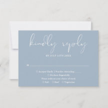 Casamento Azul com Dusty de Script Moderno Elegant