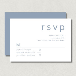 Cartão RSVP Casamento Azul Elegante