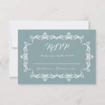 Casamento Azul Sage Nebuloso Clássico com Moldura 