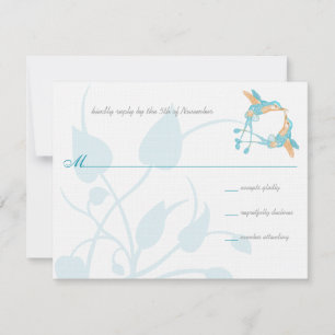 Cartão RSVP Casamento Beija-Flor Romântico Rústico Amor Pássar
