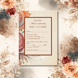 Cartão RSVP casamento bíguo bóho