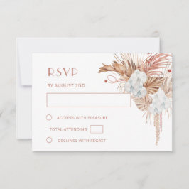 Cartão RSVP Casamento Boho Aquarela